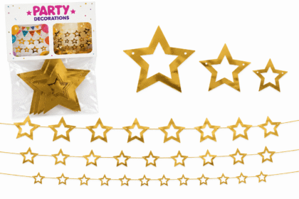 Guirnalda estrellas doradas x1