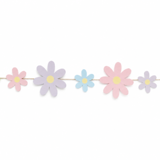 Banderin margaritas multicolor pastel x1