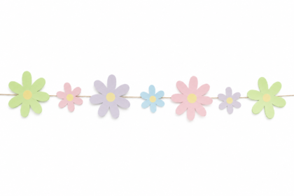 Banderin margaritas multicolor pastel x1
