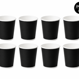 Vaso polipapel liso negro 240 cc x8