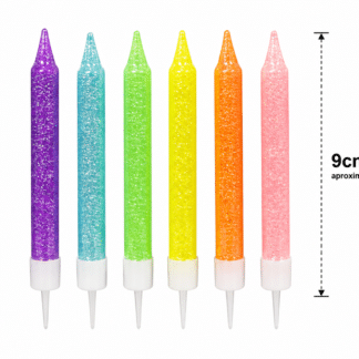 Vela con brillo multicolor x6
