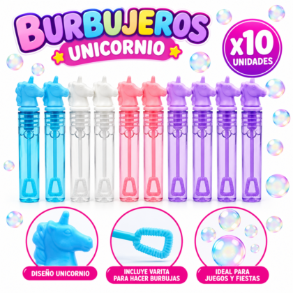Burbujero unicornio mini tubo x10