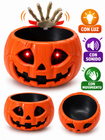 Caramelera led animatronica con mano halloween