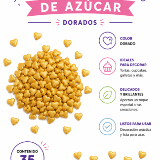Formas decorativas holy place corazon dorada 35gr x1