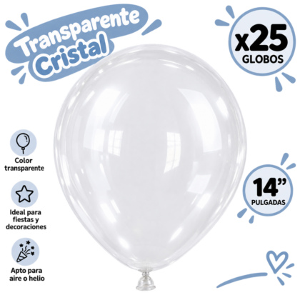 Globo globox cristal 14" x25