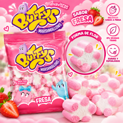 Malvavisco buffys flor fresas x200grs