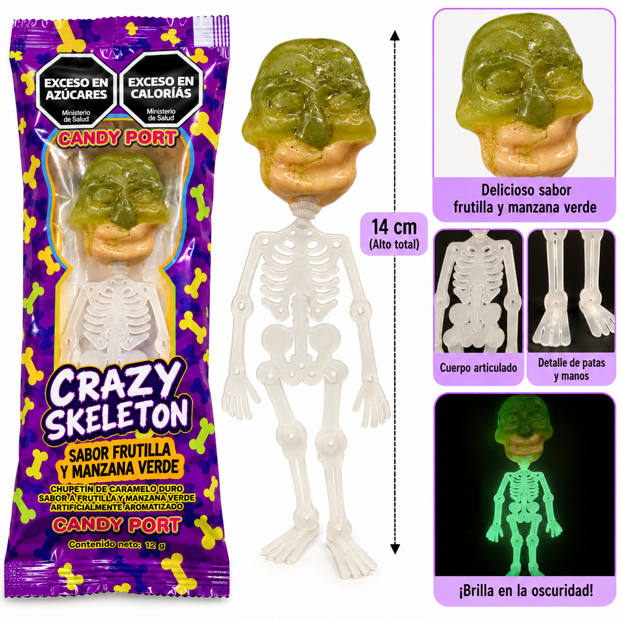 Chupetin crazy skeleton candy port 12gr x1