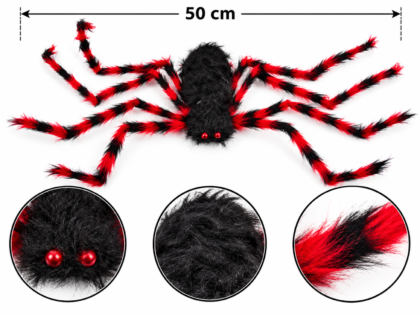 Araña peluche a rayas Roja 50cm x1