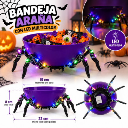 Bandeja golosinera araña con luz x1