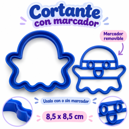 Cortante marcador plastico 3d fantasma divertido halloween x1