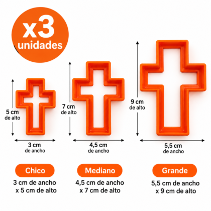 Cortante marcador plastico 3d set cruz x3