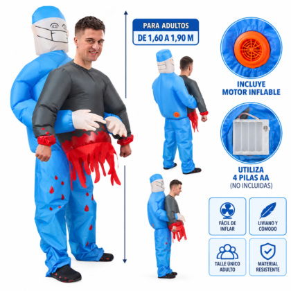 Disfraz Inflable Doctor con medio cuerpo cortado x1
