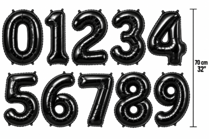 Globo de numero 32" (70cm) Negro x1