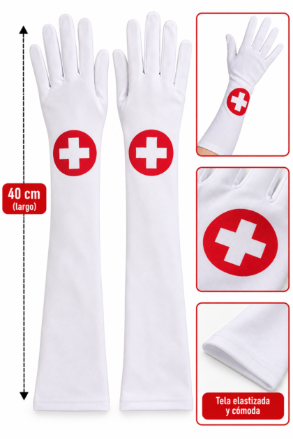 Guantes largos enfermera x1