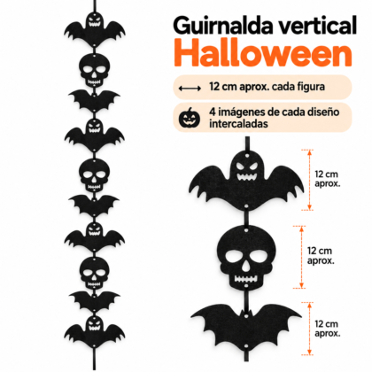 Guirnalda colgante bats halloween x1