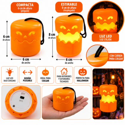 Lampara Calabaza Plegable Led colgante x1