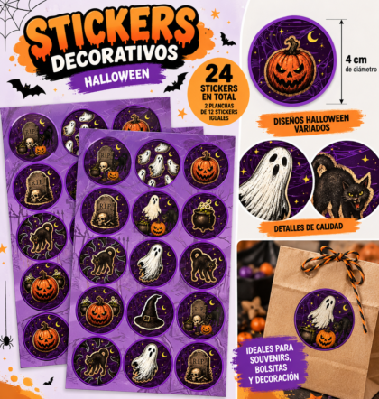 Stickers en plancha halloween x24