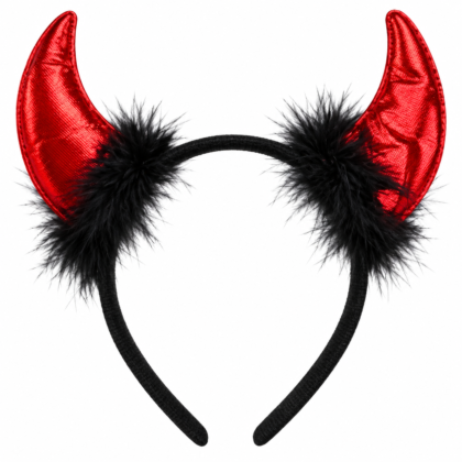 Vincha Diablo roja y peluche negro x1