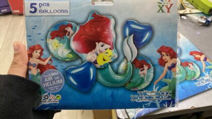 Kit globos personaje la sirenita 5 piezas x1