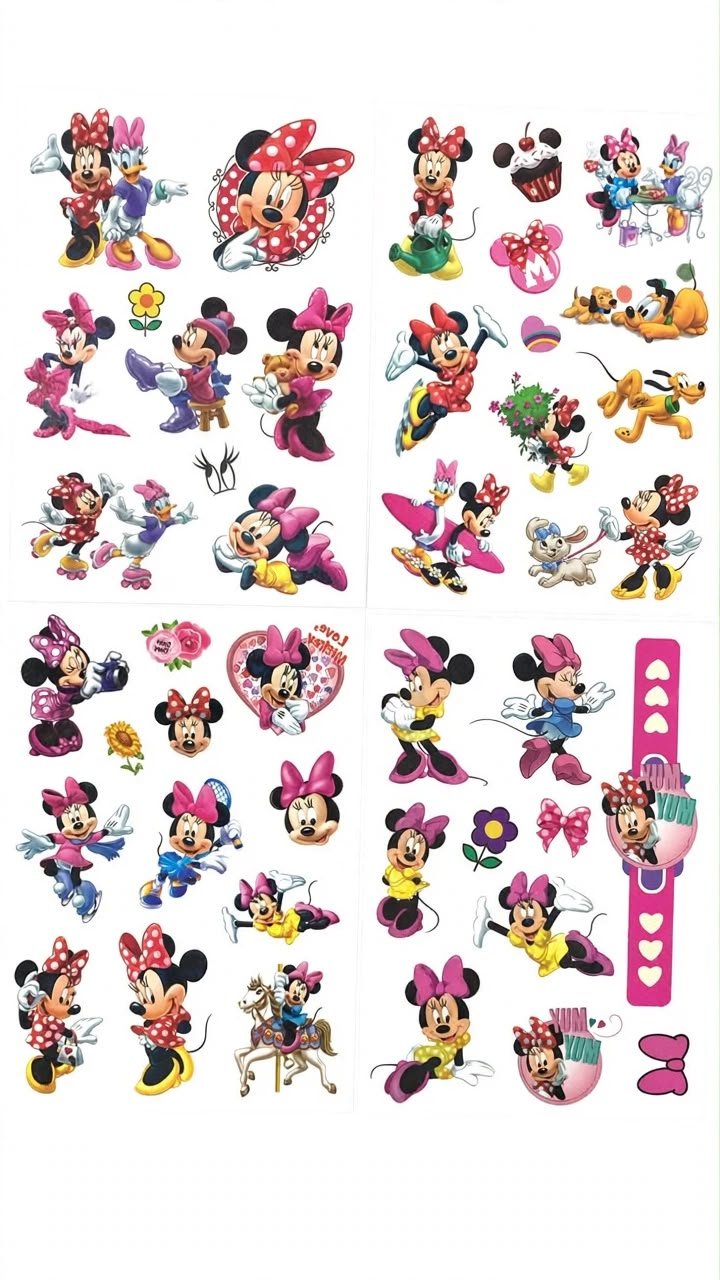 Tatuaje temporal Minnie x4